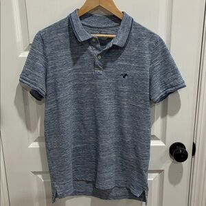 American Eagle Outfitters Heathered Blue Flex Shirt
